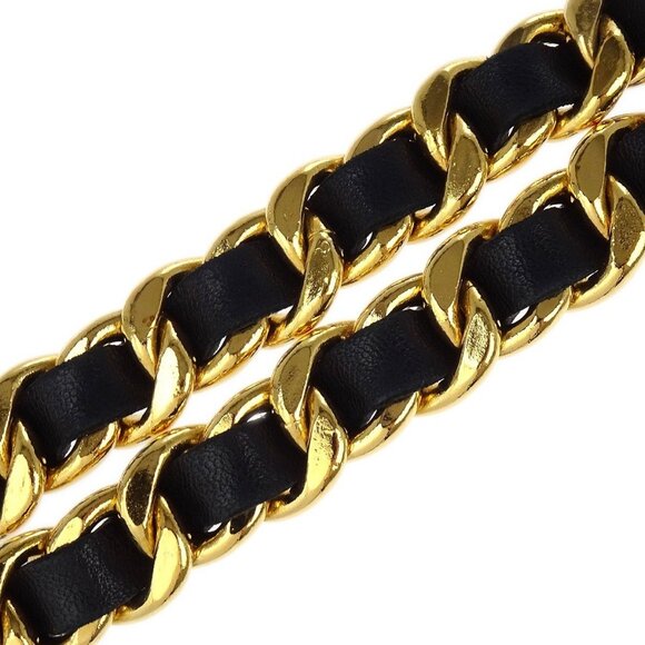 Chanel Chain Belt Medallion Gold Black Small Good - Picture 3 of 4